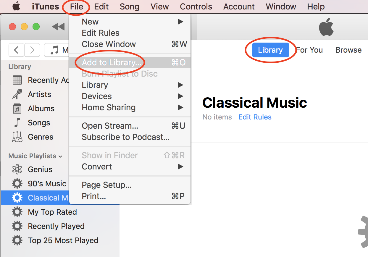 Add Music Files to iTunes Library on Mac