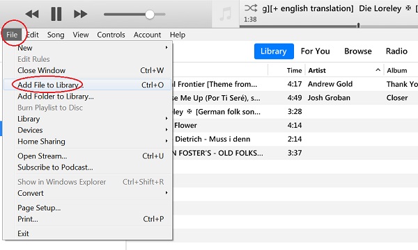 Add Music Files to iTunes Library