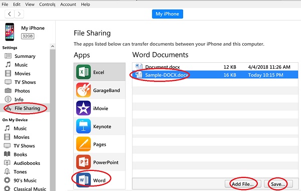Manage iPhone Word Documents with iTunes
