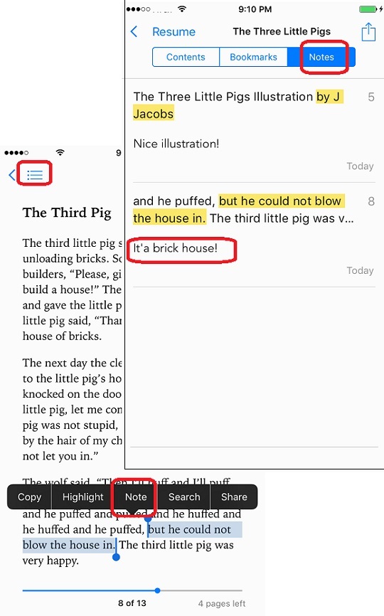 See All Notes in eBooks on iBooks