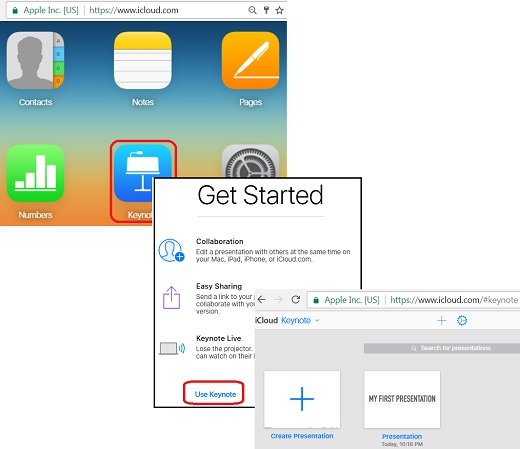 Use Keynote on iCloud.com with Web Browser