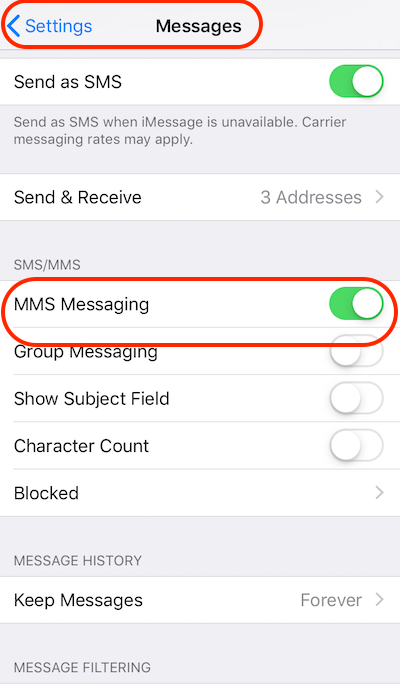 Turn On MMS Function on iPhone