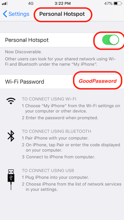 Turn On/Off Personal Hotspot on iPhone