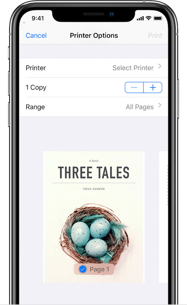 Use AirPrint on iPhone