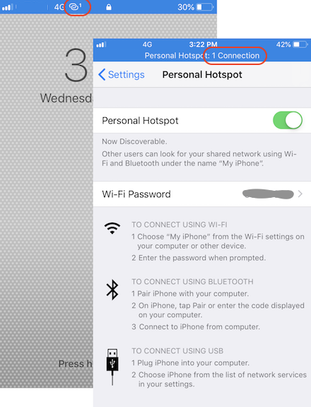 View Personal Hotspot Connections on iPhone