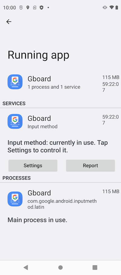 Background Services Created by Google Gboard