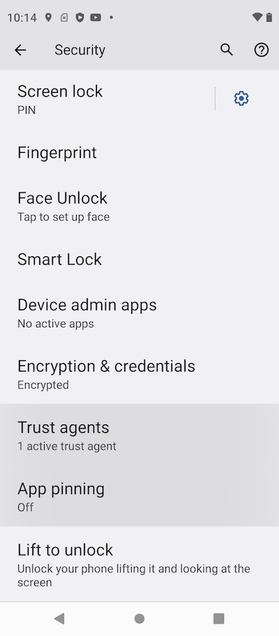 Security Settings on Motorola Phone