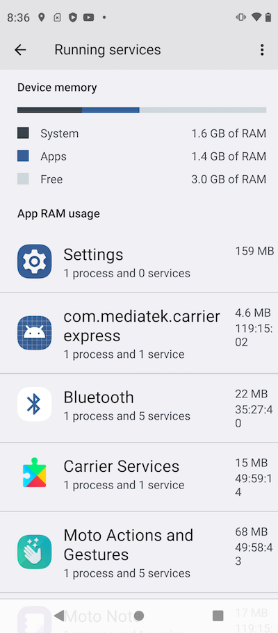 Running Services on Motorola Phone