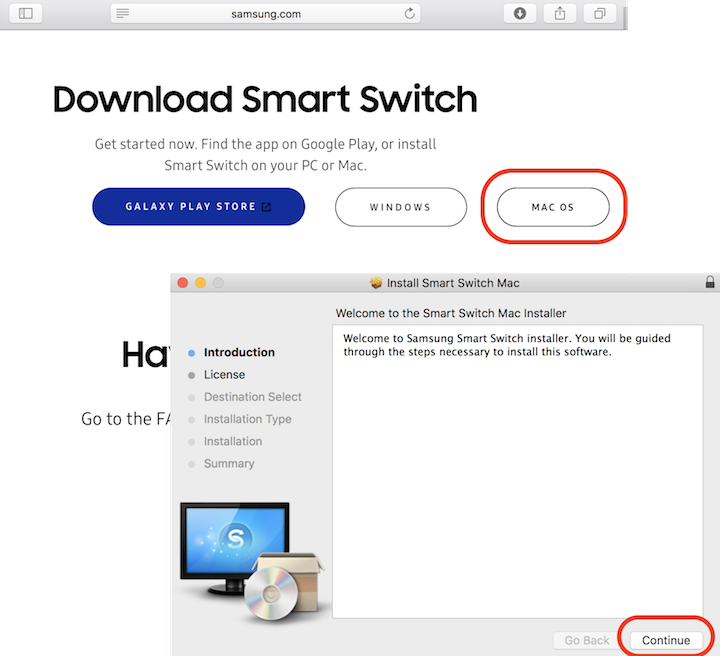 Install Smart Switch on Mac Computer
