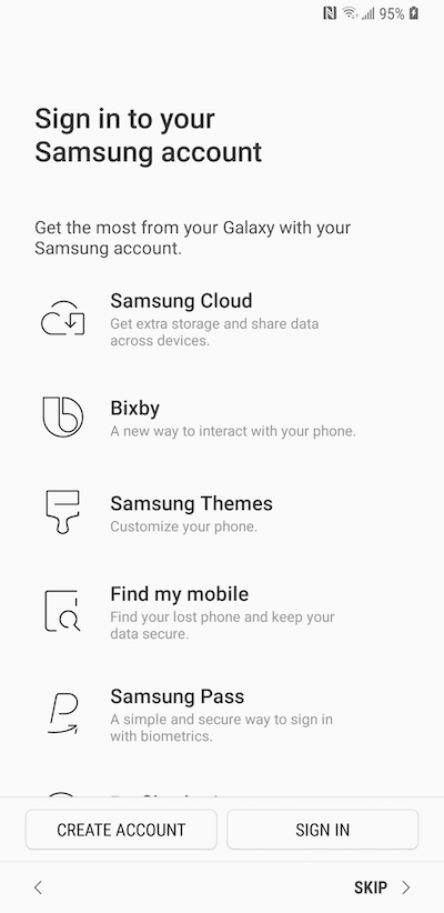 Set Up - Samsung Account