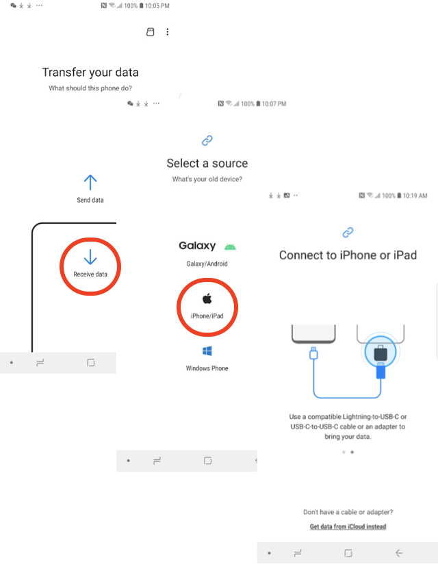 Smart Switch - Transfer Data from iPhone