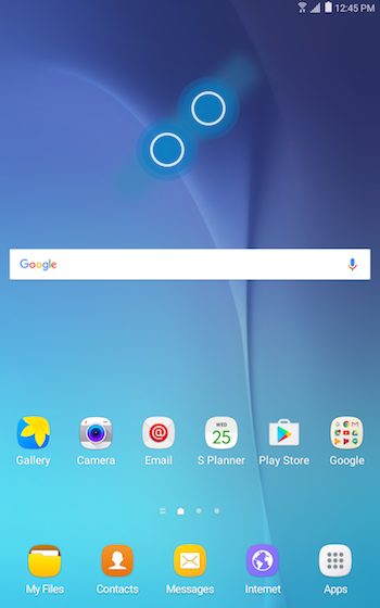 Home Screen on Samsung Galaxy Tablet