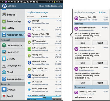 Running Apps on Samsung Galaxy Tablet
