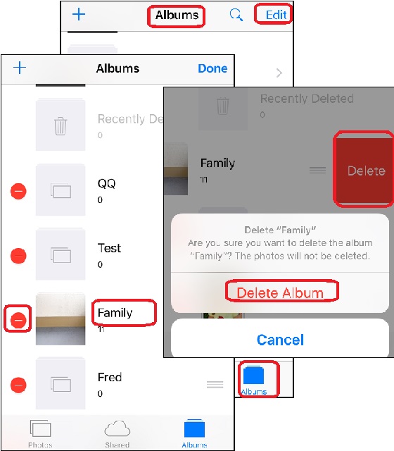 Edit and Delete Photo Albums on iPhone