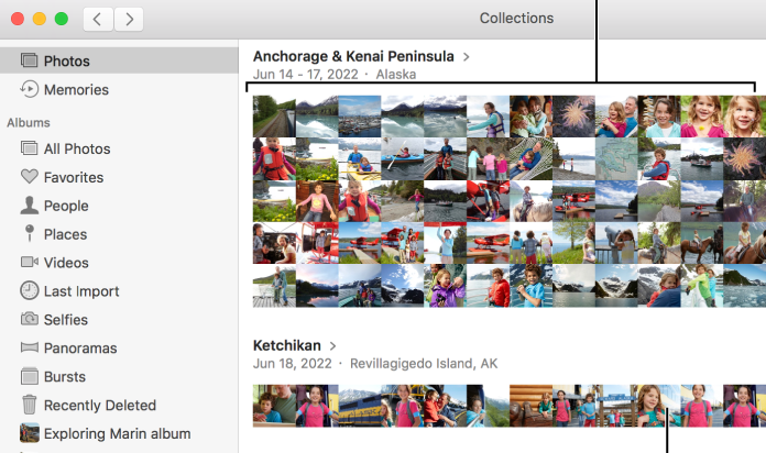 Screenshot of Photos on macOS