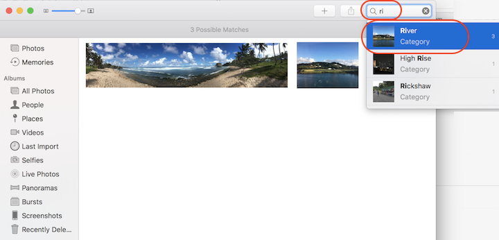Smart Search on Photos on macOS