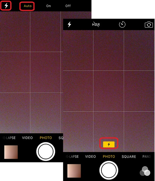 Set Camera Flash to Auto Mode on iPhone