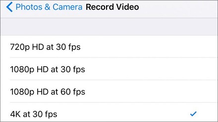 iPhone Camera Video Recording Resolutions